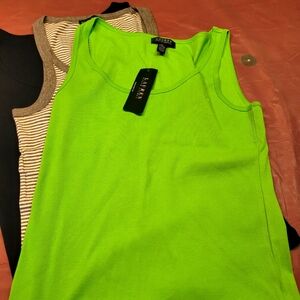 I have 3 brand new XL Ralph Lauren tank tops in colors Navy, Gray/ White, Green